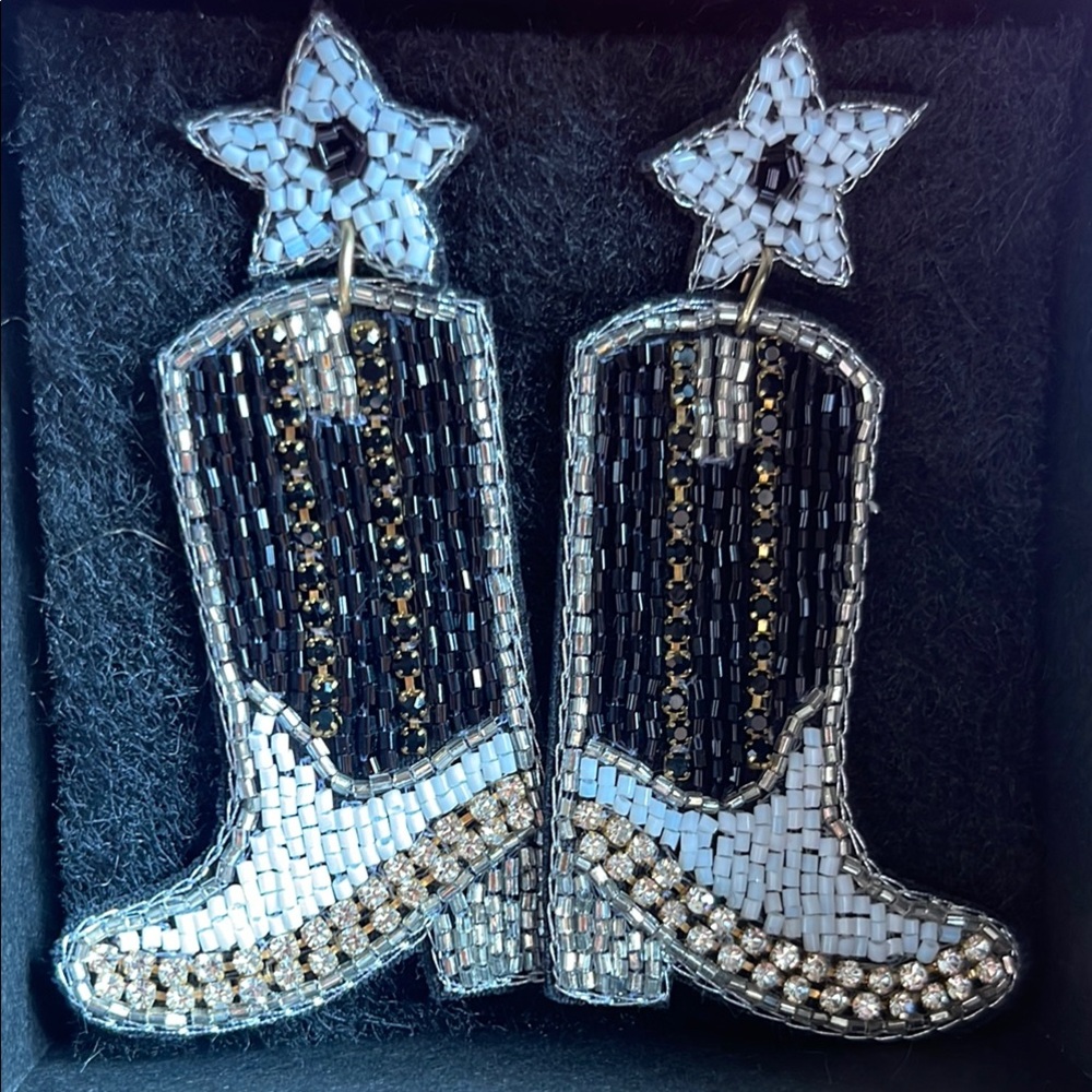 Star and Boot Beaded Earrings
